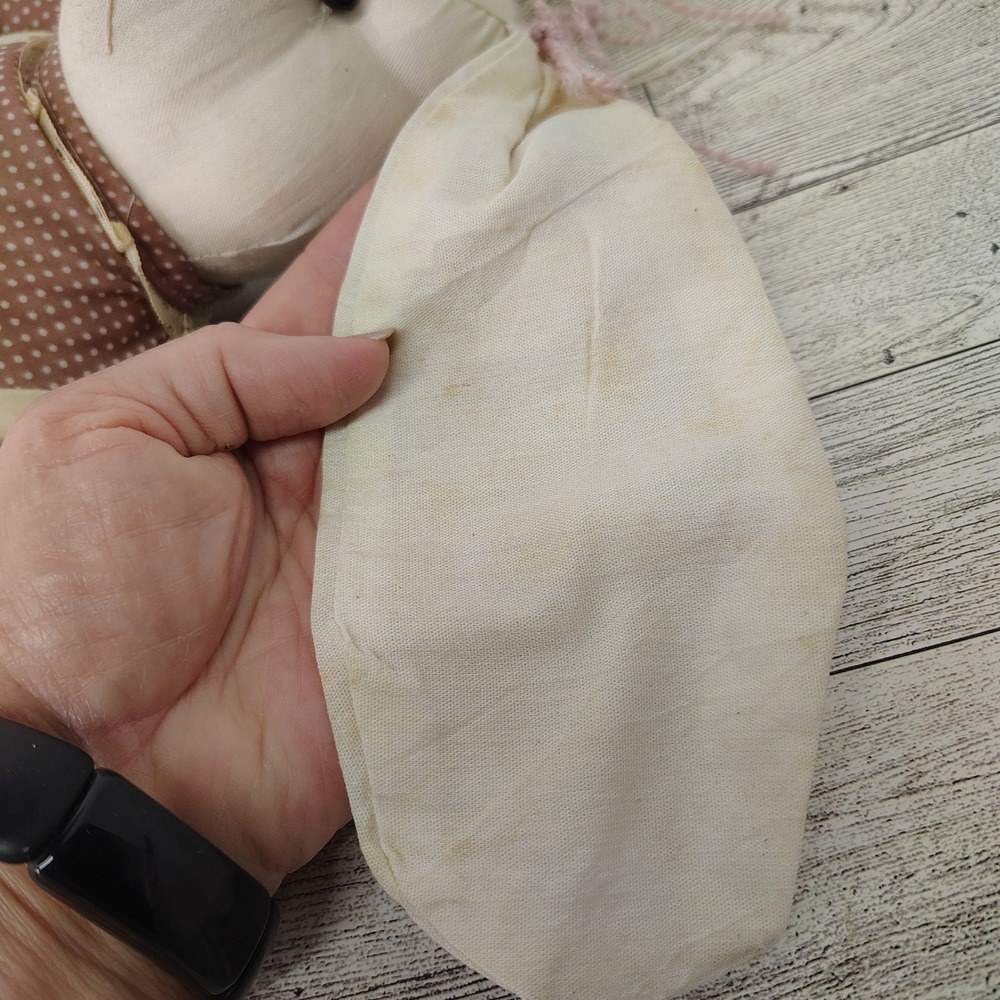 Vtg Country Style‎ Fabric Bunny Rabbit Muslin Doll 17" Tall Decor Cottagecore - Picture 4 of 14